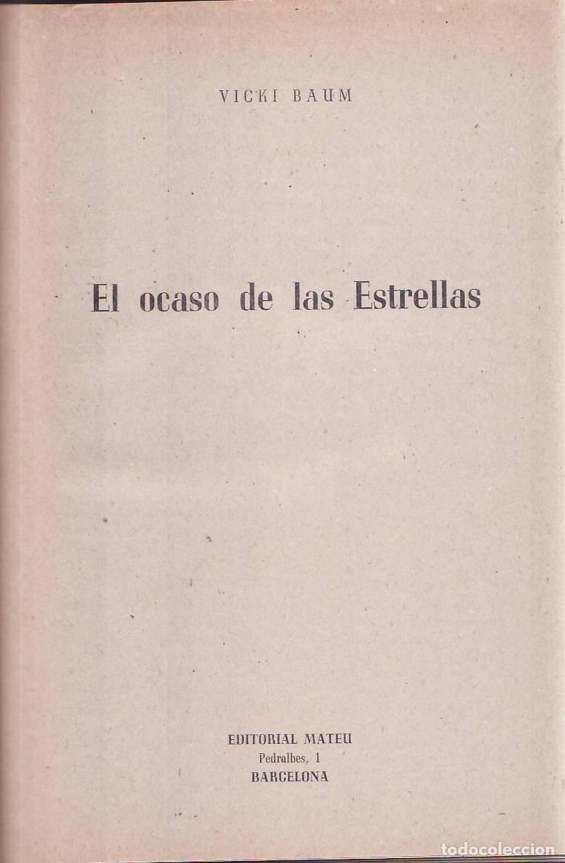 books: BAUM, Vicki.- - El ocaso de las estrellas. Novela.