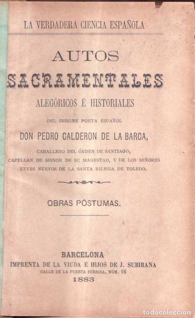 B&uuml;cher: CALDER&Oacute;N DE LA BARCA, Pedro.- - Autos sacramentales.