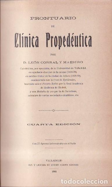 Libri di seconda mano: CORRAL Y MAESTRO, Le&oacute;n.- - Prontuario de cl&iacute;nica proped&eacute;utica.
