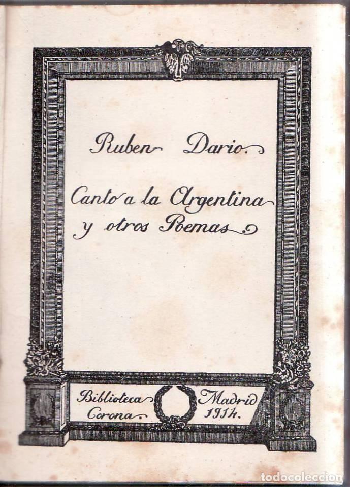 B&uuml;cher: DAR&Iacute;O, Rub&eacute;n.- - Canto a la Argentina y otros poemas.