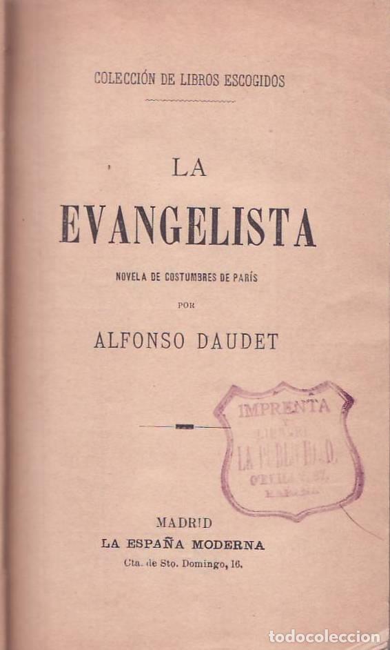 Livros em segunda m&atilde;o: DAUDET, Alfonso.- - La evangelista. Novela de costumbres de Par&iacute;s.