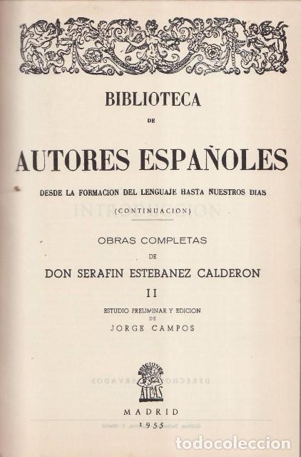 Libri di seconda mano: ESTEBANEZ CALDERON EL SOLITARIO, Seraf&iacute;n.- - Obras completas, tomo II.