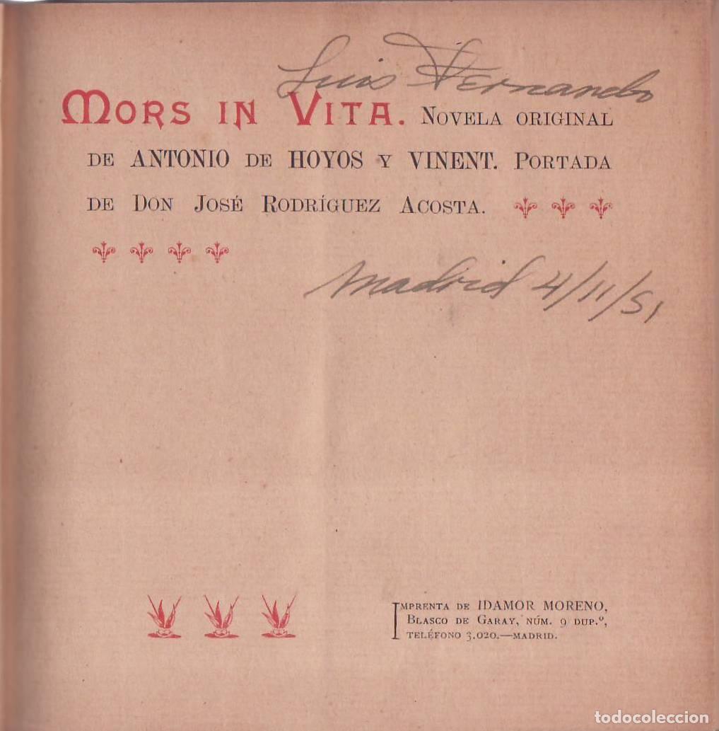 Libri di seconda mano: HOYOS Y VINENT, Antonio.- - Mors in vita. Novela original.