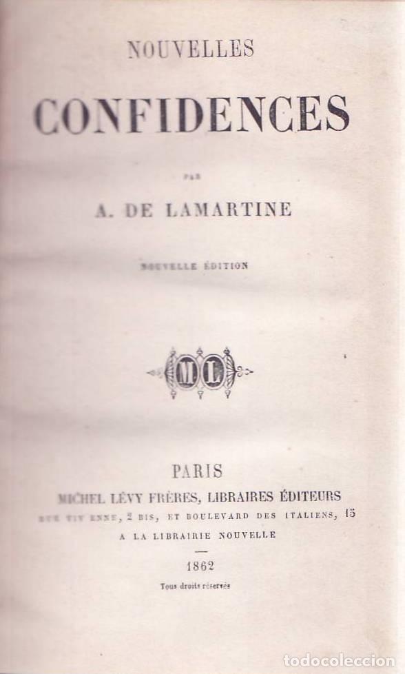 Libros: LAMARTINE, A. de.- - Nouvelles Confidences.