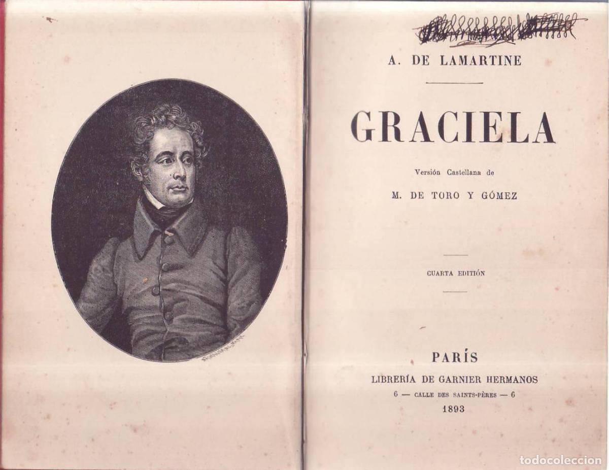 Libri di seconda mano: LAMARTINE, A. de.- - Graciela. Novela. Versi&oacute;n castellana de M. de Toro y G&oacute;mez.