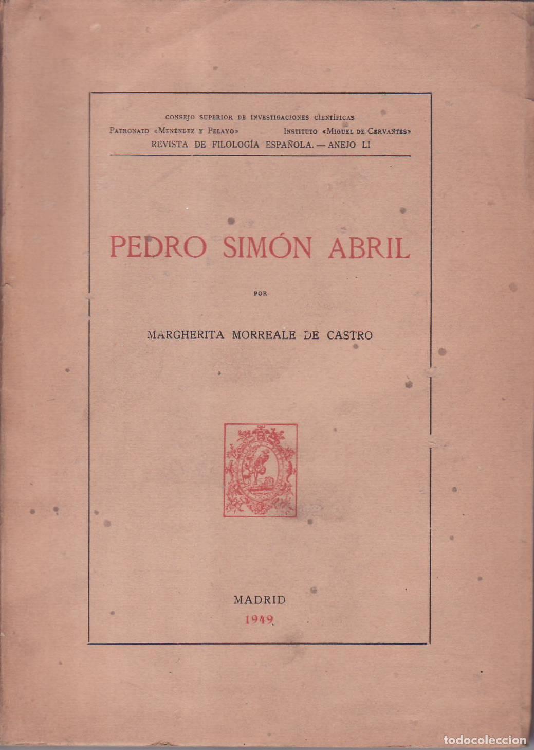 Libros: MORREALE DE CASTRO, Margherita.- - Pedro Sim&oacute;n Abril. - Foto 1