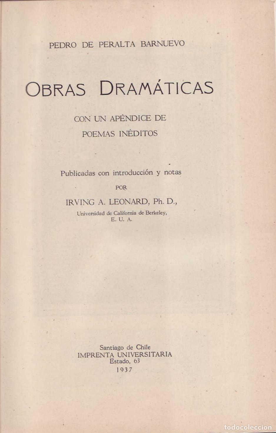B&uuml;cher: PERALTA BARNUEVO, Pedro de.- - Obras dram&aacute;ticas. Con un ap&eacute;ndice de poemas in&eacute;ditos. Introducci&oacute;n y