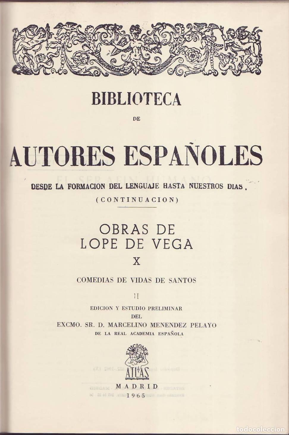 B&uuml;cher: VEGA, Lope de.- - Obras. Tomo X: Comedias de vidas de santos, II.