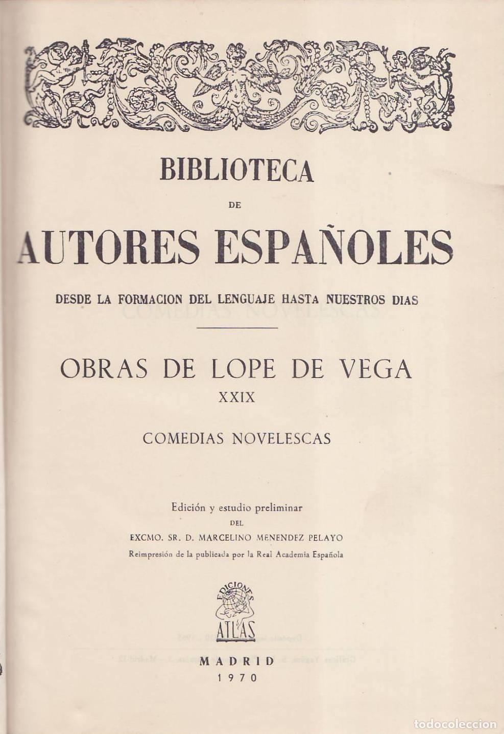Libros: VEGA, Lope de.- - Obras, tomo XXIX: Comedias novelescas.