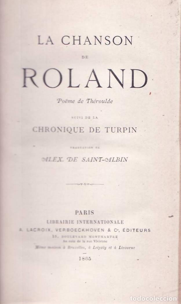 books: La Chanson de roland. Po&euml;me de Th&eacute;roulde. Suivi de la Chronique de Turpin. Traduction de Alex. de Sa