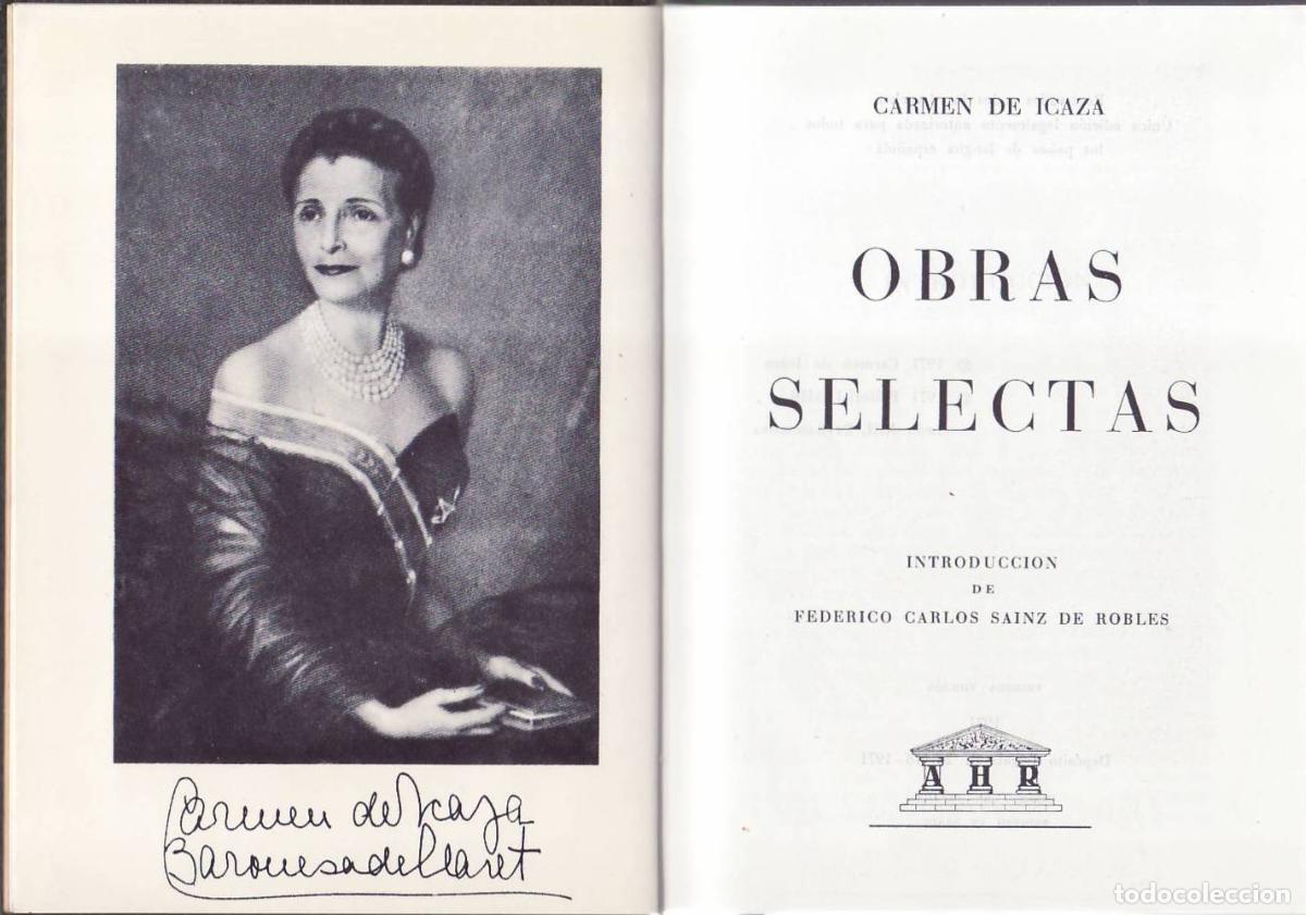Libri di seconda mano: ICAZA, Carmen de.- - Obras selectas: Cristina Guzm&aacute;n - La fuente enterrada - Las horas contadas.