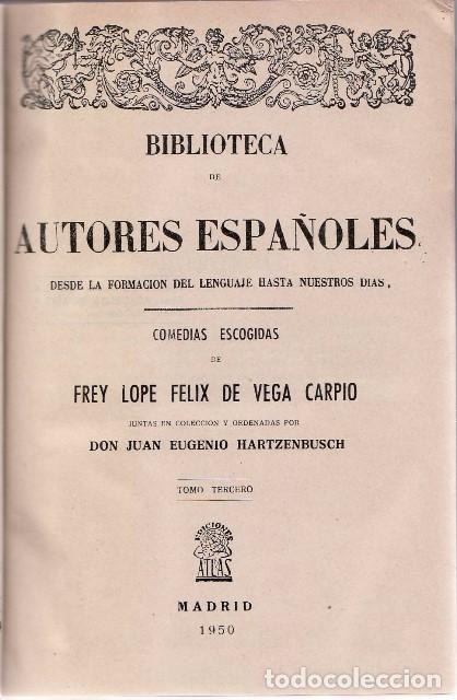 Livros em segunda m&atilde;o: VEGA, Lope de.- - Comedias escogidas, tomo III. Contra valor no hay desdicha - El guante de do&ntilde;a Bla