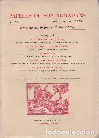 B&uuml;cher: VV. AA.- - Papeles de Son Armadans. A&ntilde;o VII. Tomo XXVI. N&ordm; LXXVIII. Revista mensual dirigida por Cam