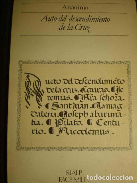 Libros: Auto del descendimiento de la Cruz ( Rialp Facs&iacute;miles 10) - An&oacute;nimo - Foto 1