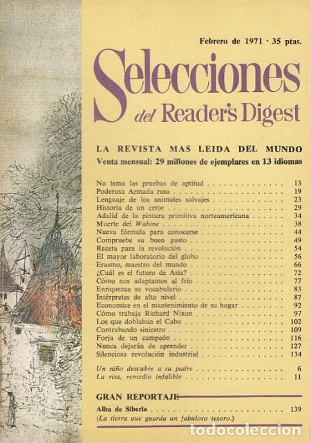 Libri di seconda mano: SELECCIONES DEL READER'S DIGEST. FEBRERO 1971 - SELECCIONES DEL READER'S DIGEST