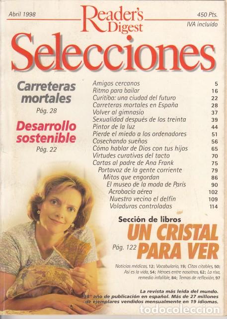 Libros: SELECCIONES DEL READER'S DIGEST. ABRIL 1998 - SELECCIONES DEL READER'S DIGEST