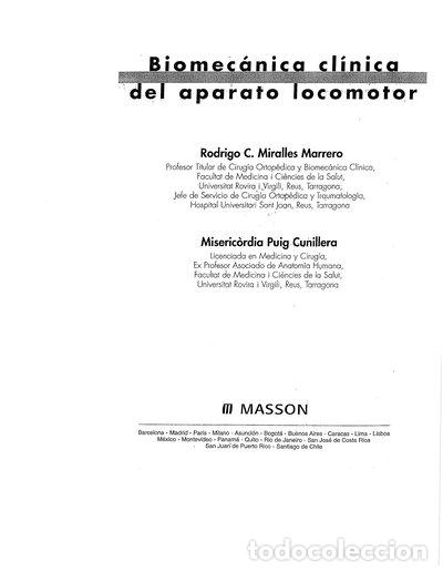 books: Biomec&aacute;nica cl&iacute;nica del aparato locomotor- 9788445807286