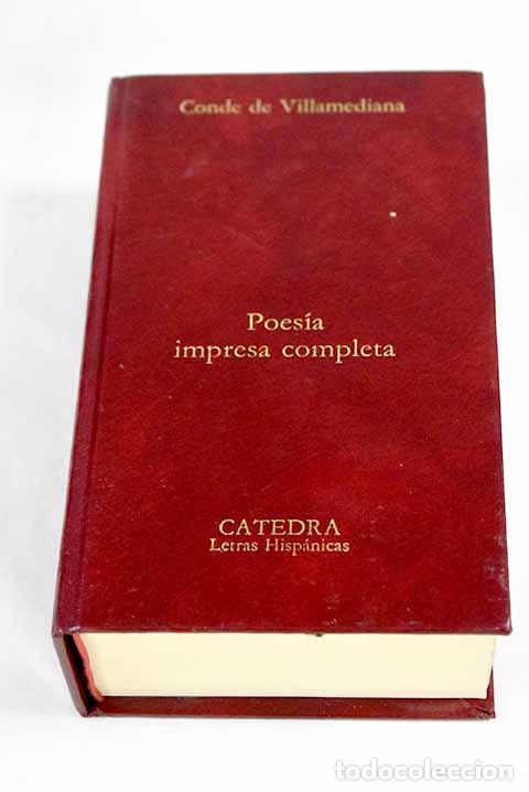 Livres: Poes&iacute;a impresa completa.- Villamediana, Juan de Tassis y Peralta