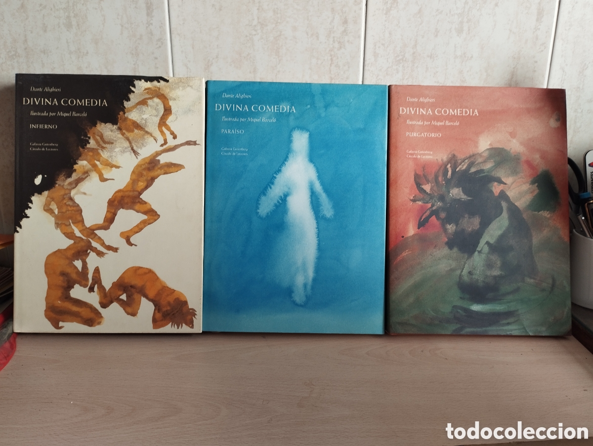 Libros: LIBRO DIVINA COMEDIA LOTE DE 3 -INFIERNO-PURGATORIO Y PARA&Iacute;SO, DANTE ALIGBIERI- ILUSTADA MIQUEL BARC