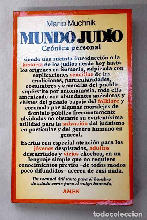 books: Mundo jud&iacute;o: cr&oacute;nica personal.- Muchnik, Mario