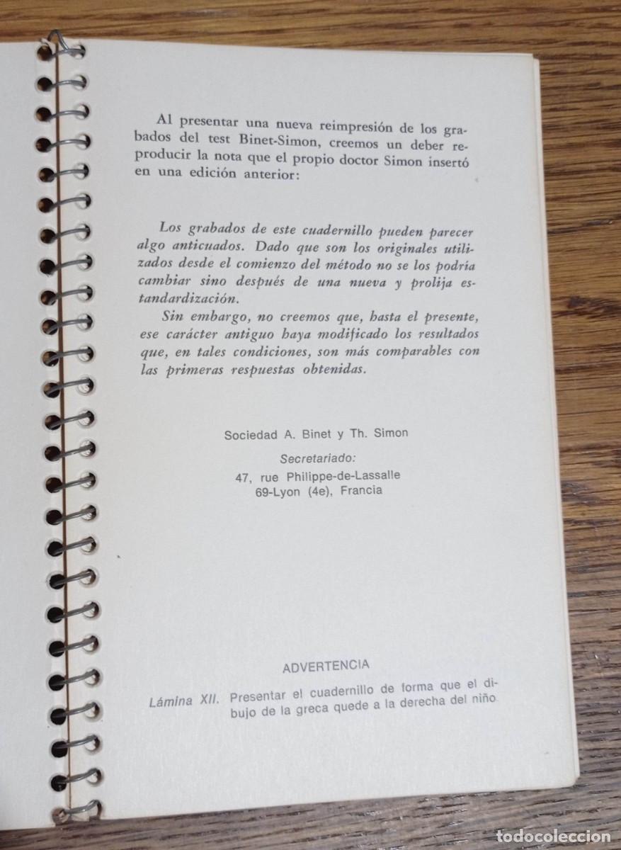 Libros: TESTS BINET SIMON EDITORIAL KAPELUSZ 1970 - Foto 2