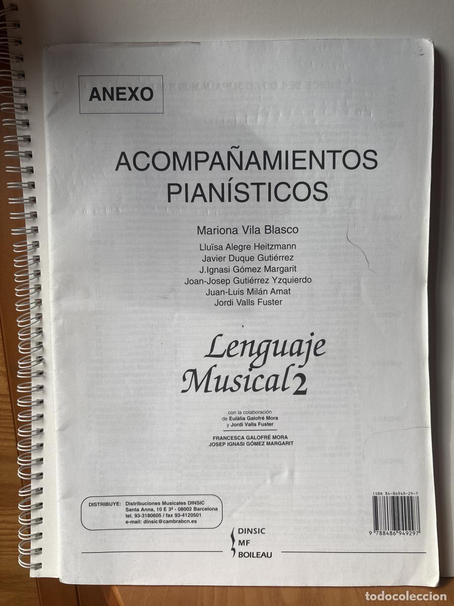 Libros: Lenguaje musical 2. ACOMPA&Ntilde;AMIENTOS PIANISTICOS. ANEXO - Francesca Galofr&eacute; Josep Ignasi G&oacute;mez i Marg