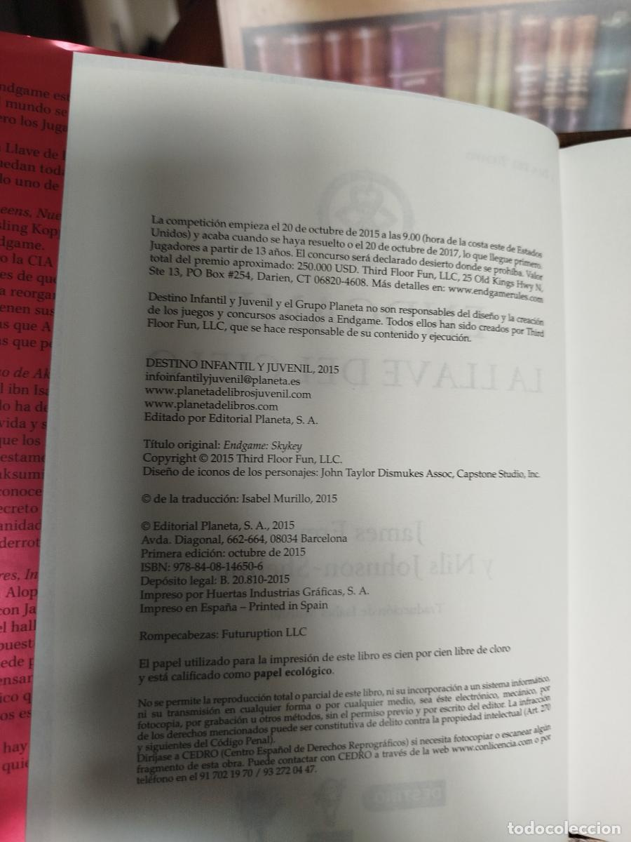 Libros: Endgame 2. La llave del cielo - Johnson-Shelton, Nils.; Frey, James. - Foto 6