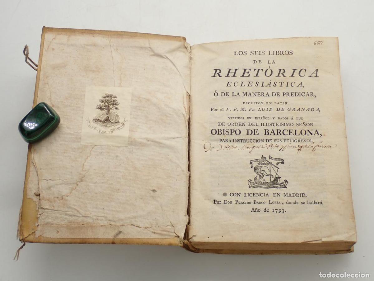 Libros: Los seis libros de la rhet&oacute;rica eclesi&aacute;stica, o de la manera de predicar, escritos en lat&iacute;n por el V