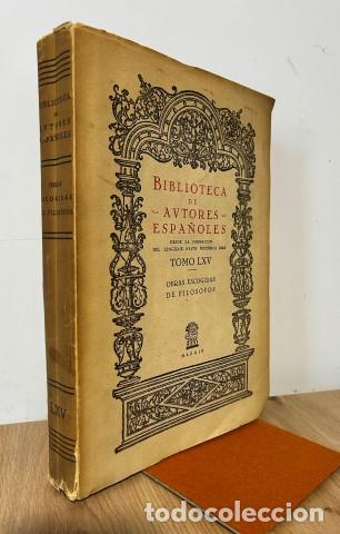 Libros: BIBLIOTECA DE AUTORES ESPA&Ntilde;OLES.Tomo LXV. OBRAS ESCOGIDAS DE FIL&Oacute;SOFOS - Adolfo de Castro,ed
