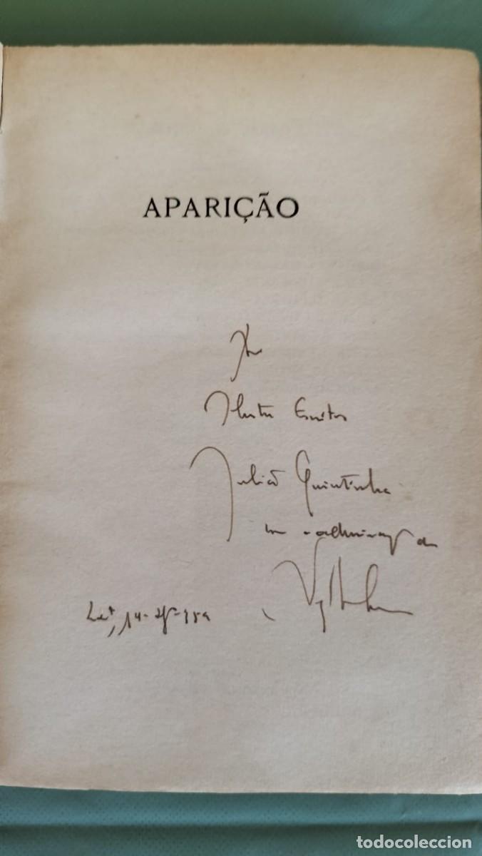 Livres: Apari&ccedil;&atilde;o - 1959 &mdash; Verg&iacute;lio Ferreira. Primeira edi&ccedil;&atilde;o com dedicat&oacute;ria autografada a Juli&atilde;o Quintinha