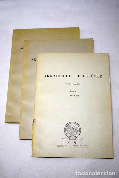 Libros: Akkadische Lesest&uuml;cke.- Bauer, Theo - Foto 1