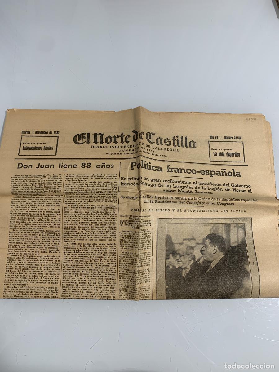 Libros: EL NORTE DE CASTILLA. Valladolid. Martes 1 de Noviembre de 1932. N&uacute;m. 33598 - VVAA