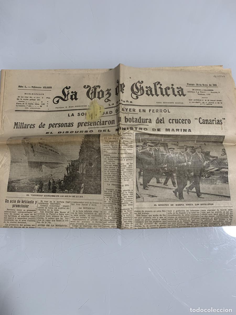 Libros: LA VOZ DE GALICIA. La Coru&ntilde;a. Viernes 29 de Mayo de 1931. N&uacute;m. 15988 - D. Juan Fern&aacute;ndez (Fundador)