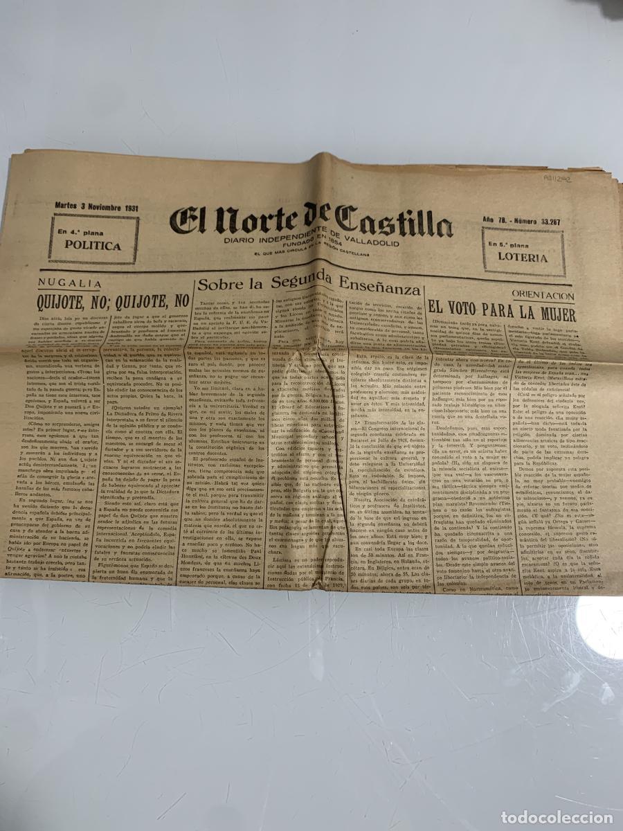 Libros: EL NORTE DE CASTILLA. Valladolid. Martes 3 de Noviembre de 1931. N&uacute;m. 33287 - VVAA