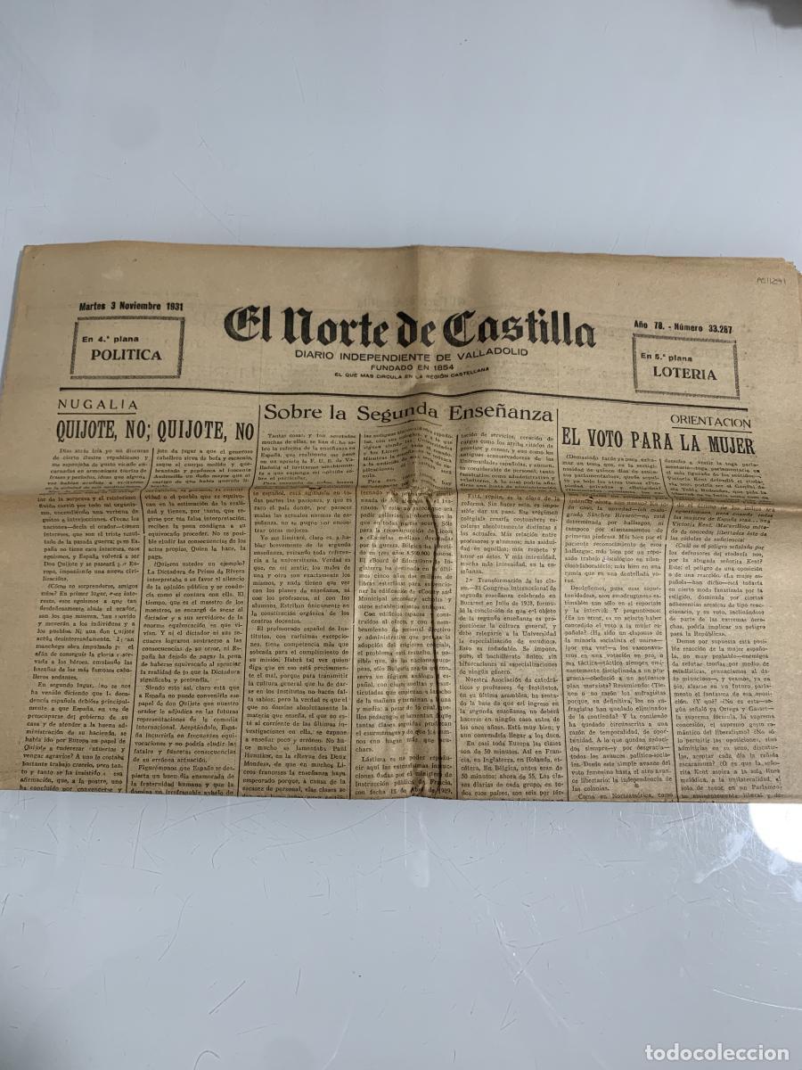 Libros: EL NORTE DE CASTILLA. Valladolid. Martes 3 de Noviembre de 1931. N&uacute;m. 33287 - VVAA