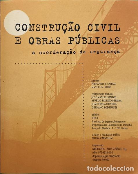 Libros: CABRAL. (Fernando A.) e Manuel M. Roxo. - CONSTRU&Ccedil;&Atilde;O CIVIL E OBRAS P&Uacute;BLICAS. - Foto 2