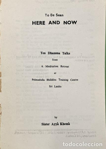 Libros: AYYA KHEMA. - HERE AND NOW. - Foto 2