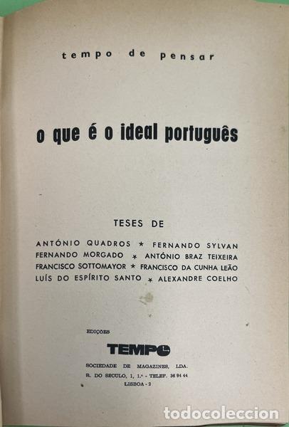 Libros: QUE (O) &Eacute; O IDEAL PORTUGU&Ecirc;S. - Foto 2