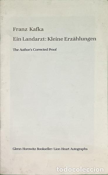 Livros em segunda m&atilde;o: EIN LANDARZT: KLEINE ERZ&Auml;HLUNGEN. THE AUTHOR�S CORRECTED PROOF.