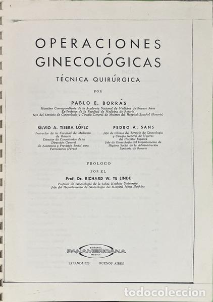 Libros: BORR&Aacute;S. (Pablo E.), Silvio A. Tisera L&oacute;pez e Pedro A. Sans. - OPERACIONES GINECOL&Oacute;GICAS. [3 VOLS.]