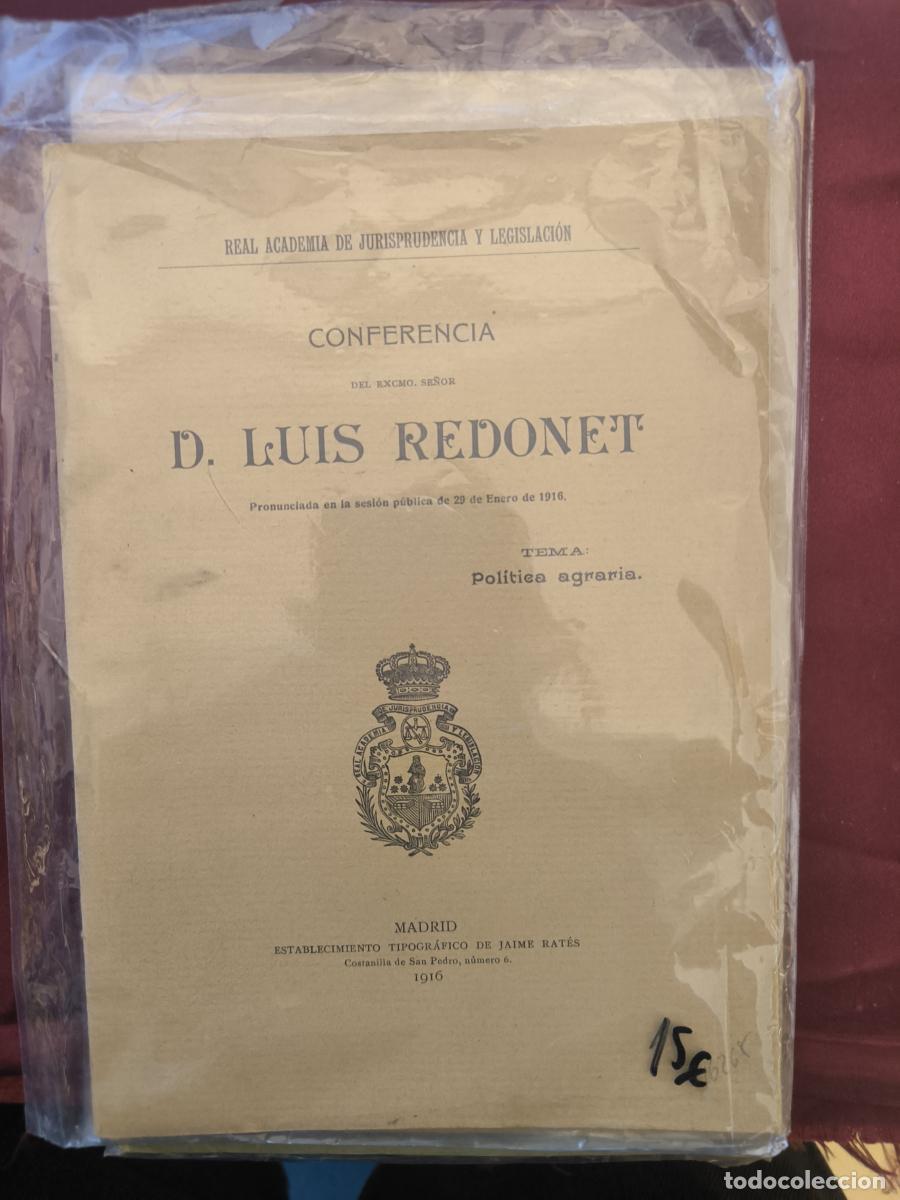 Libros: Conferencia del Excmo. Sr. D. Luis Redonet pronunciada en la sesi&oacute;n p&uacute;blica de 29 de Enero de 1916 -