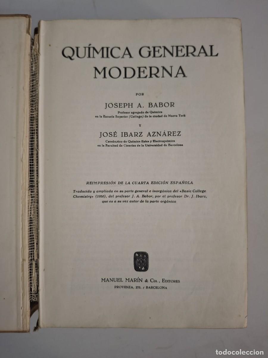 Libros: LIBRO QUIMICA GENERAL MODERNA MARIN - Foto 2