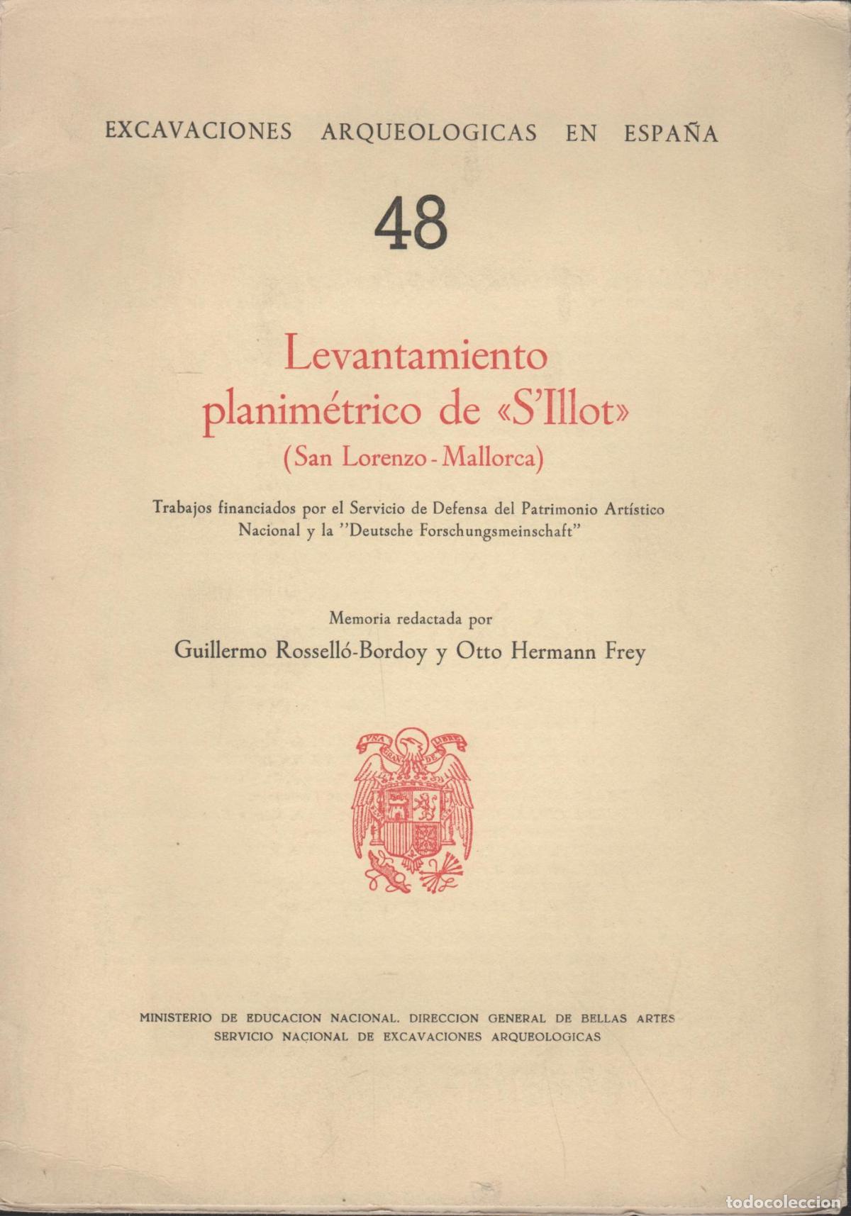 Livros em segunda m&atilde;o: LEVANTAMIENTO PLANIMETRICO DE S'ILLOT (SAN LORENZO) Rossello - Bordoy - Hermann - EDITORIAL: