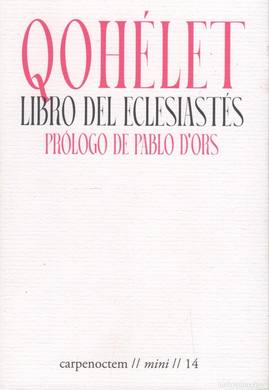 Libros: Qohelet libro del eclesiastes EDITORIAL: Carpenoctem - - Foto 1