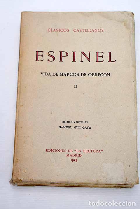 Libros: Vida de Marcos de Obreg&oacute;n, tomo II.- Espinel, Vicente