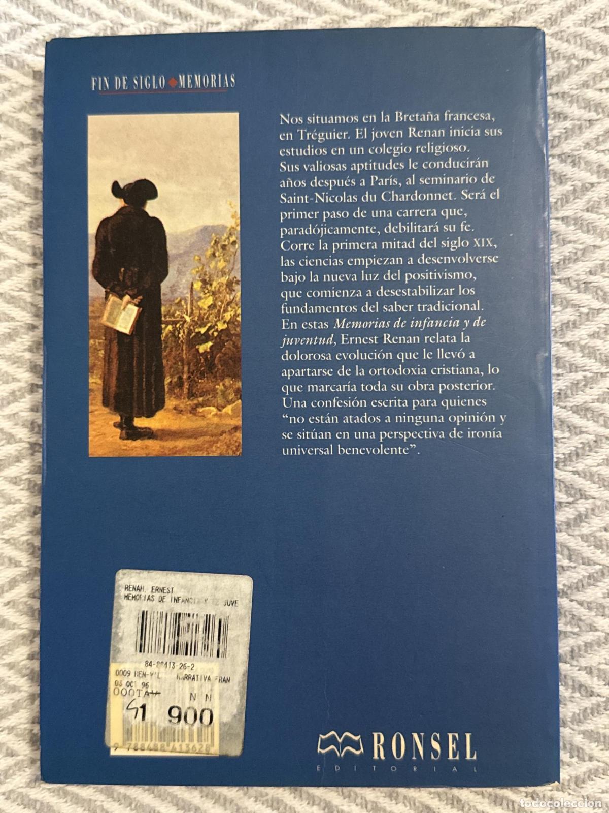Libros: Memorias de infancia y de juventud - Ernest Renan - Foto 3