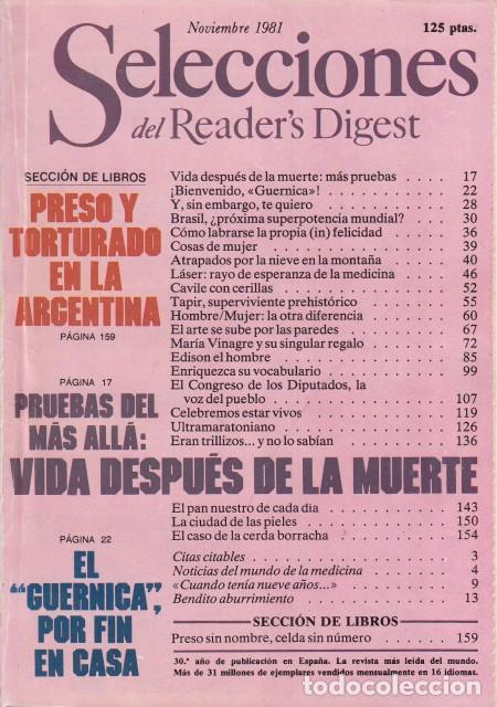 B&uuml;cher: SELECCIONES DEL READER'S DIGEST NOVIEMBRE 1981 - Selecciones Del Reader's Digest