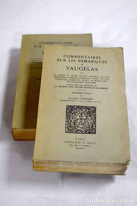 Libros: Commentaires sur les remarques de Vaugelas - Foto 1