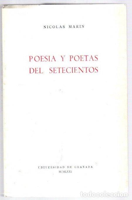 Libros: Poesia y poetas del setecientos - Mar&iacute;n, Nicol&aacute;s