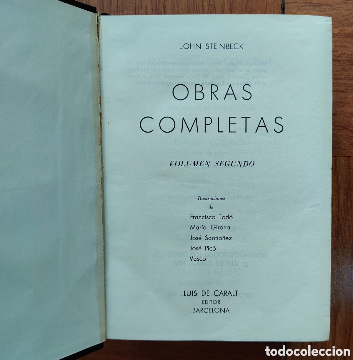 Libros: Obras Completas I y II - Primera Edici&oacute;n - 1957 - John Steinbeck - Foto 7